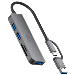 Rolio USB-C Adapter - 5 in 1 - SD/TF Kaartlezer - 3x USB 3.0
