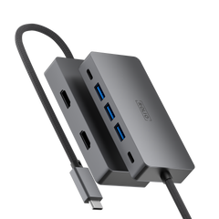 Rolio USB C Hub - Dual Monitor - 2x HDMI 4K - 2x USB-C - 3x USB 3.0