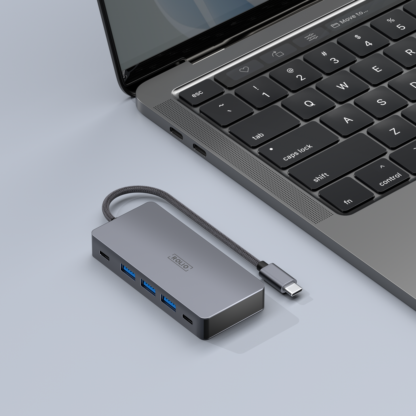 Rolio USB-C-Hub – Dual-Monitor – 2 x HDMI 4K – 2 x USB-C – 3 x USB 3.0