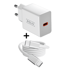 Rolio Oplader 30W - 1x USB-C - Inclusief USB-C kabel 2 meter -  Snellader