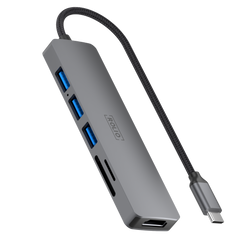 Rolio USB-C Hub - 6 in 1 - HDMI - SD/TF - 3x USB 3.0