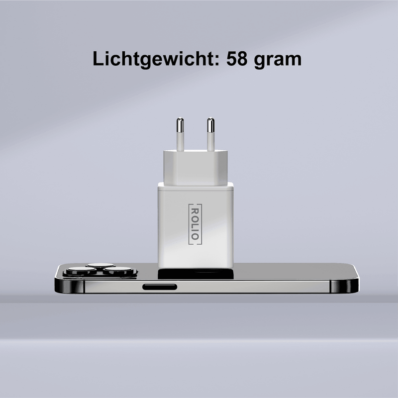 Rolio Oplader 30W - 1x USB-C - Snellader - Rolio