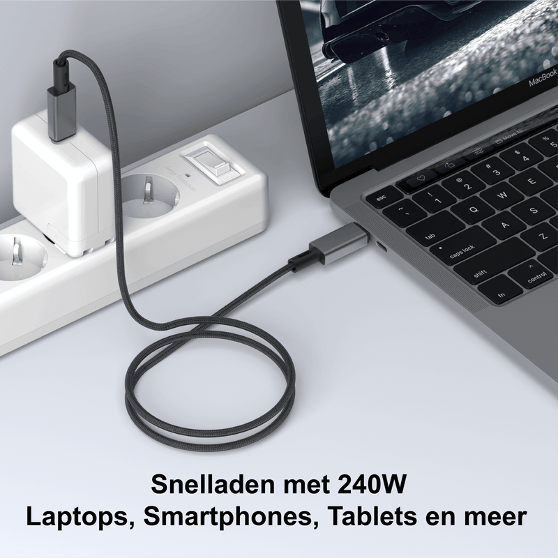 Rolio USB 4 kabel - USB C naar USB C kabel - 40Gbps - 1 Meter - Rolio