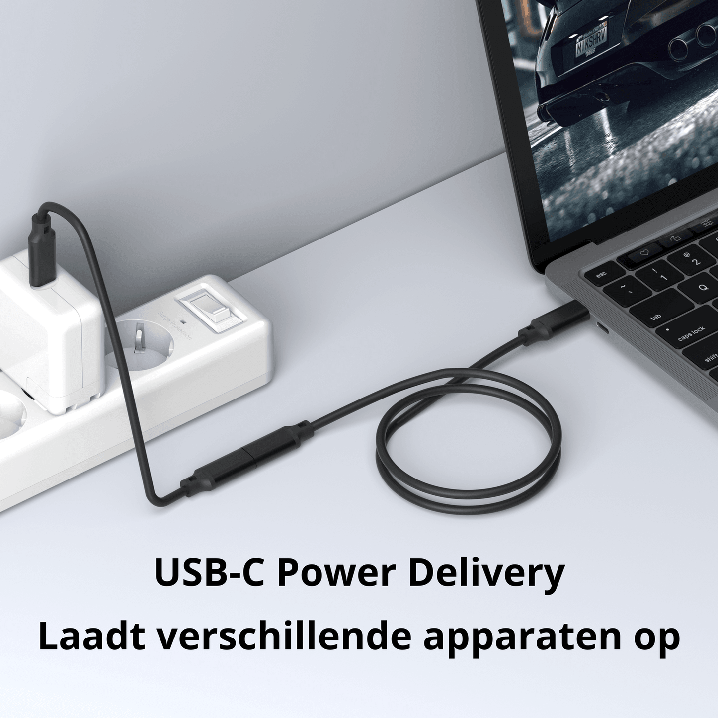 Rolio USB C Verlengkabel - USB-C naar USB-C vrouwelijk - 2 meter - Rolio