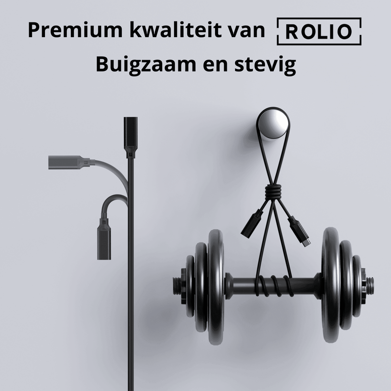 Rolio USB C Verlengkabel - USB-C naar USB-C vrouwelijk - 2 meter - Rolio
