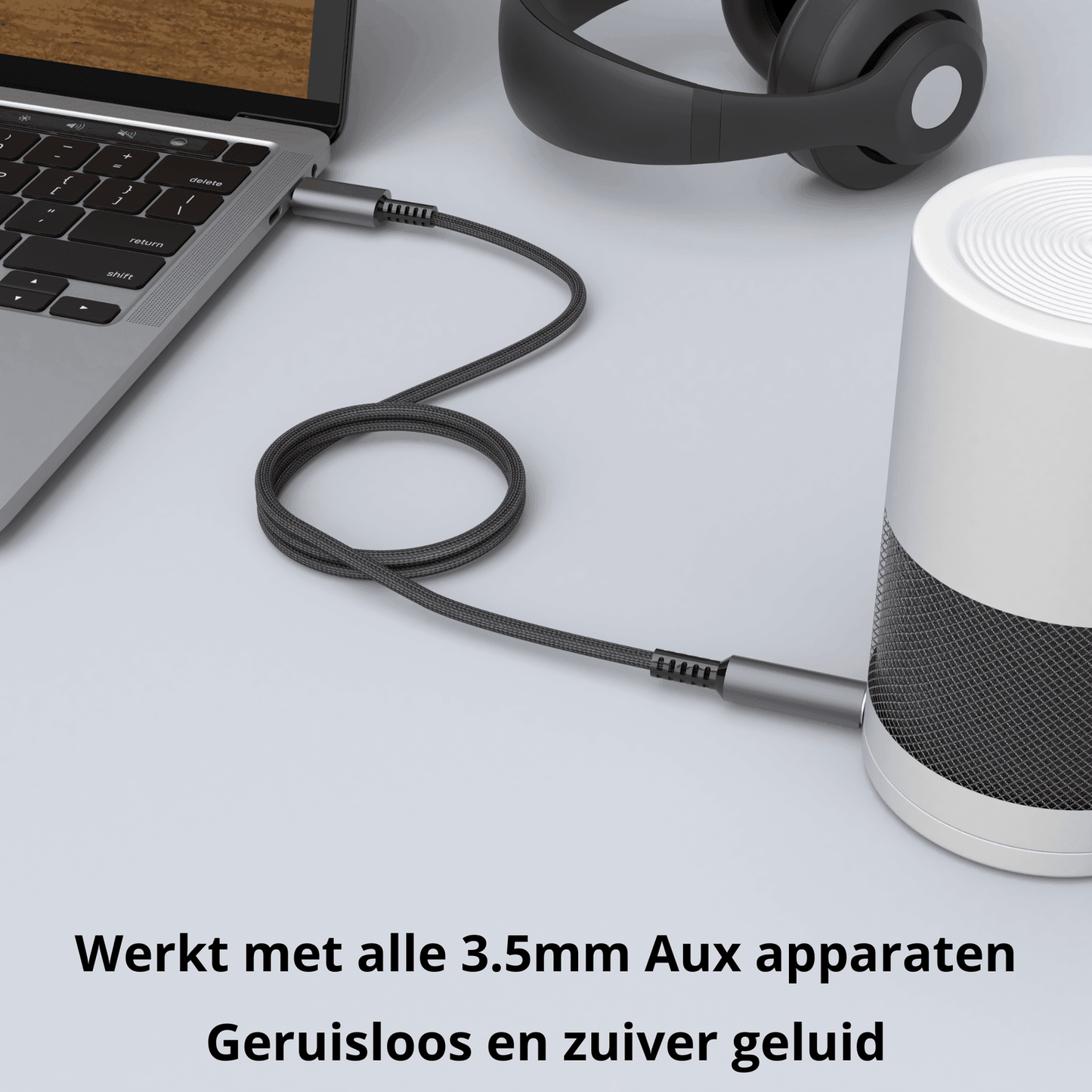 Rolio USB C naar Aux Jack kabel - 1.2 Meter - Rolio