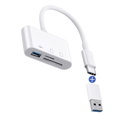 Rolio USB-C Adapter - SD/TF Kaartlezer - USB 3.0 - Inclusief converter