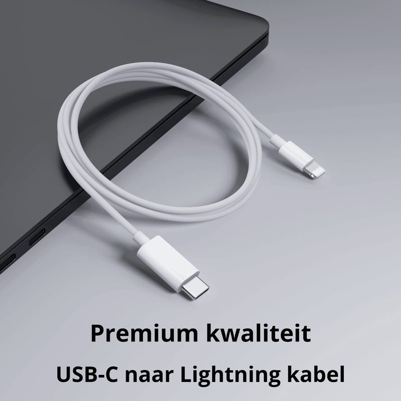 Rolio USB C naar Lightning kabel - Wit - 1 meter - Rolio