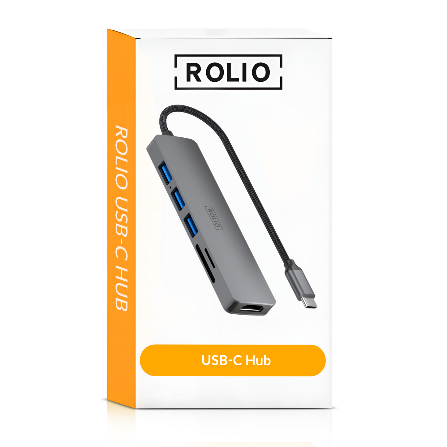 Rolio USB-C Hub - 6 in 1 - HDMI - SD/TF - 3x USB 3.0