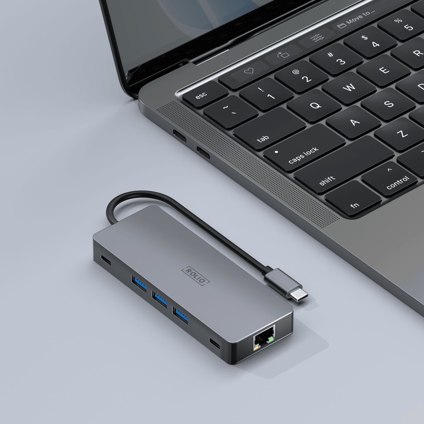 Rolio USB C Hub – Dual HDMI – 3x USB 3.0 – 2x USB-C – SD/TF-Karten – 1 Gbit/s Ethernet