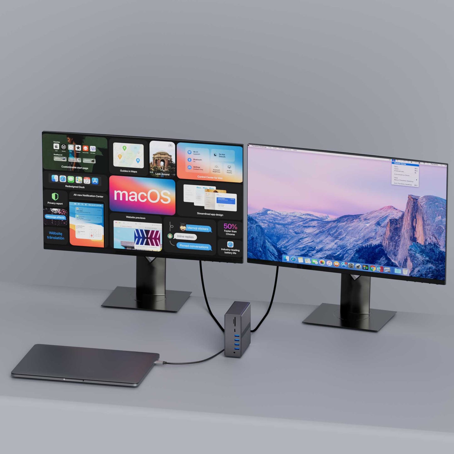 Rolio USB-C-Dockingstation – 16 in 1 – Dreifachmonitor – DisplayLink-Hub