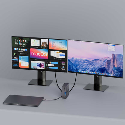 Rolio USB-C-Dockingstation – 16 in 1 – Dreifachmonitor – DisplayLink-Hub