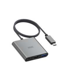 Rolio USB-C-zu-HDMI-Adapter – 3 in 1 – 4K HDMI – USB 3.0 – USB-C-Aufladung
