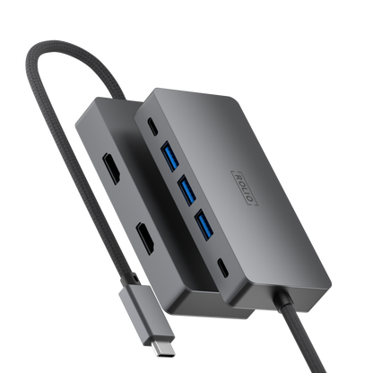 Rolio USB C Hub - Dual Monitor - 2x HDMI 4K - 2x USB-C - 3x USB 3.0