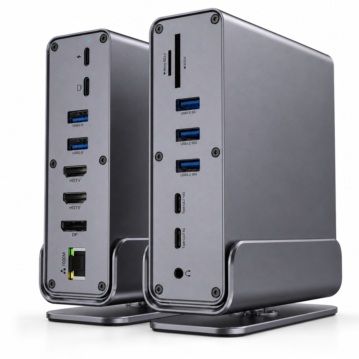 Rolio 16-in-1 Premium USB-C Docking Station - Triple Monitor 4K@60Hz (2x HDMI & 1x DisplayPort) - USB 3.2 10Gbps - 100W Power Delivery - Hub - Gigabit Ethernet