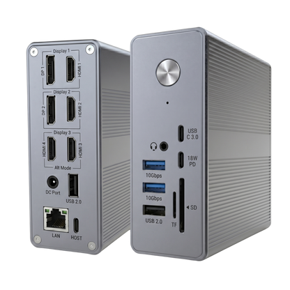 Rolio USB-C-Dockingstation – 16 in 1 – Dreifachmonitor – DisplayLink-Hub
