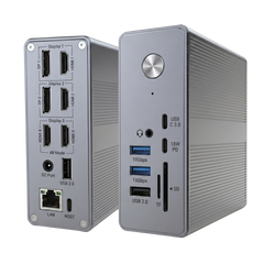 Rolio Pro USB C Docking Station - 18 in 1 - DisplayLink hub