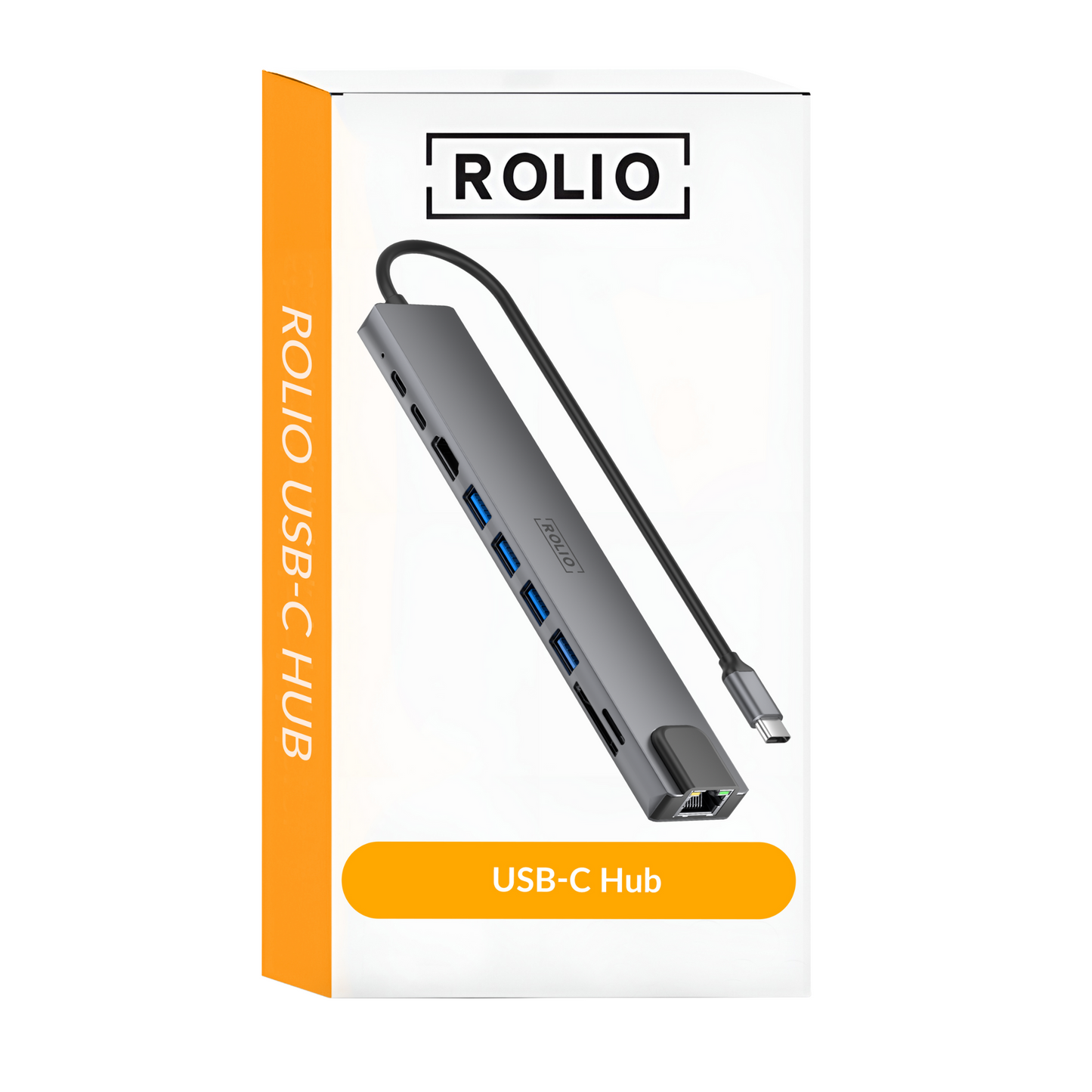 Rolio USB-C-Hub – 10 in 1 – HDMI – 2 x USB-C – SD/TF – 4 x USB-A – Ethernet