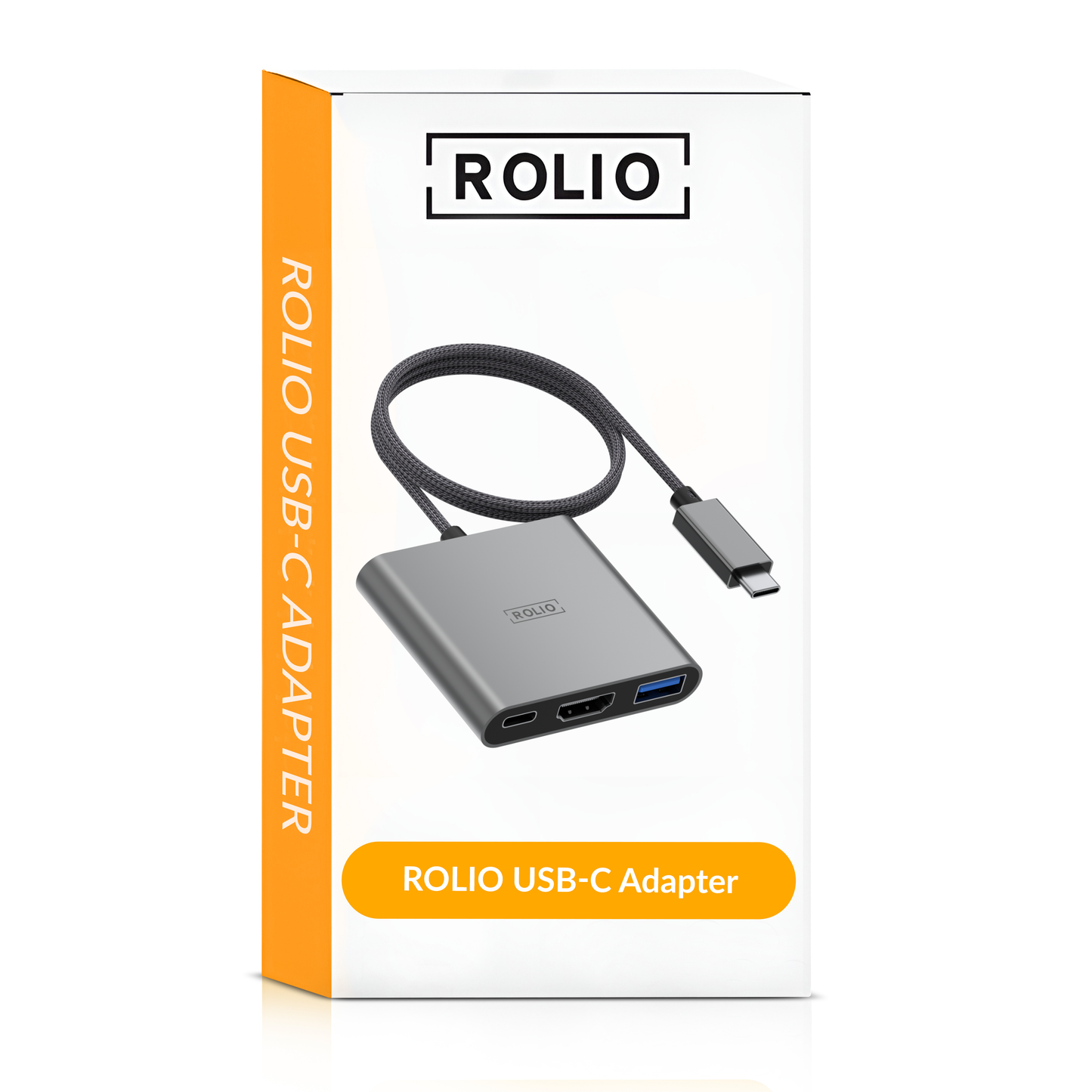 Rolio USB C naar HDMI Adapter - 3 in 1 - 35cm kabel - 4K HDMI - USB 3.0 - USB-C Opladen